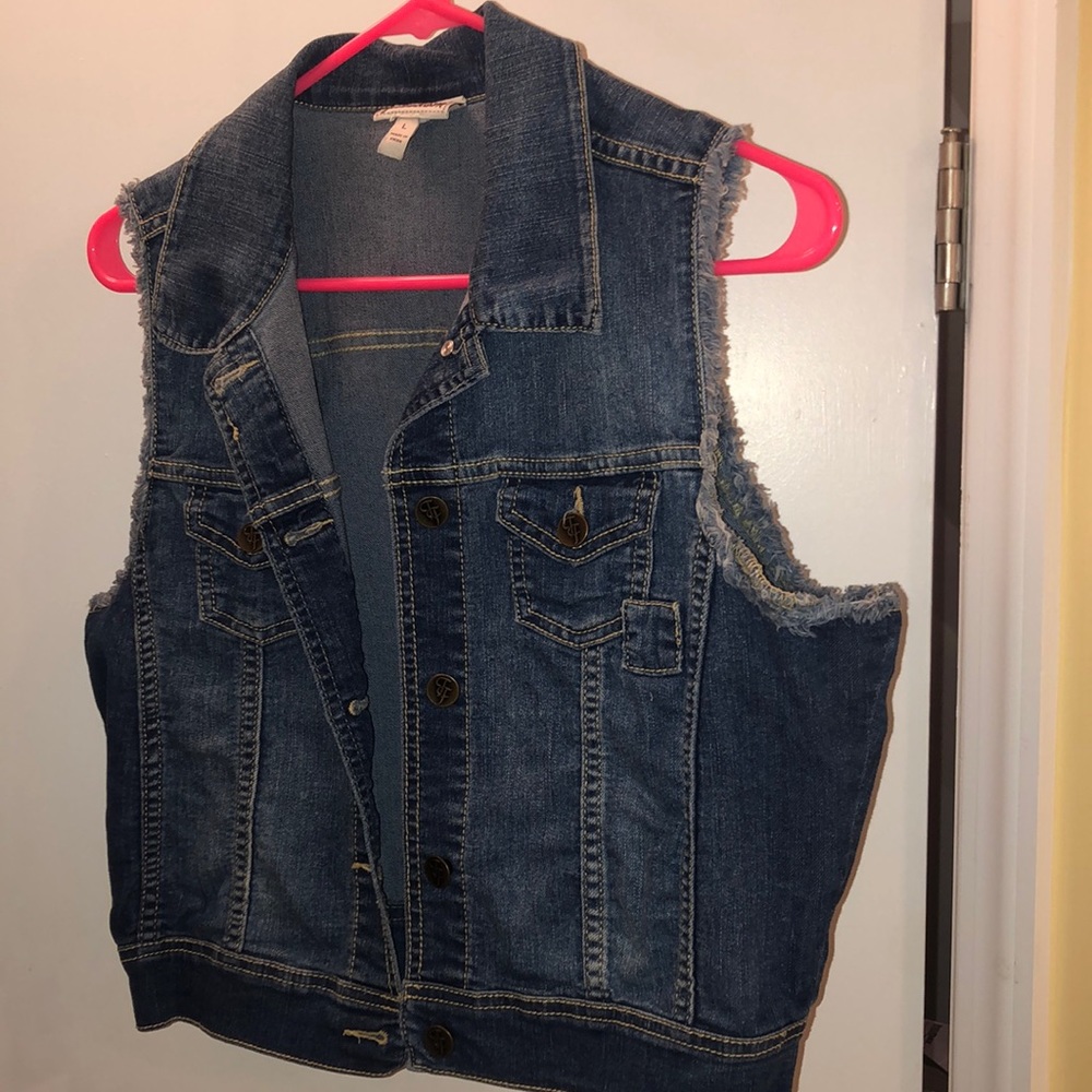 True Freedom Distressed Denim Vest